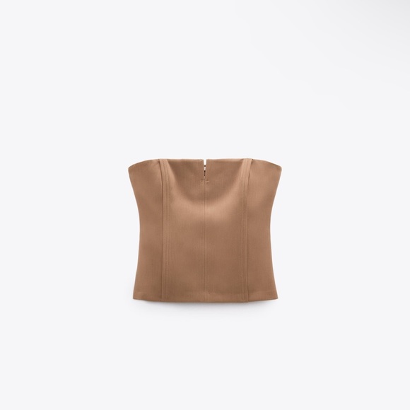 ZARA - Corset Bustier Top - Tan - Size Small - Picture 3 of 4